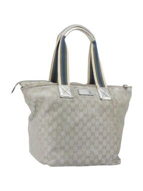 GUCCI GG Canvas Tote Bag Silver 131231